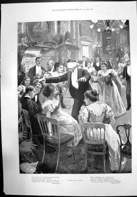 Antiker Druck American Post Postmaster Blindfed Party Philisterinnen 1898