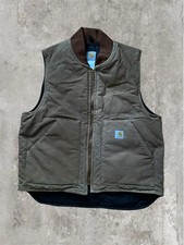 Vintage 90s Carhartt VQ1882 Arctic Quilt Lined Duck Canvas Vest Brown