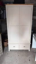 Grey and oak wardrobe with 2 doors and 2 drawers