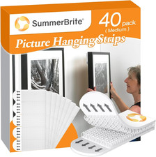Summerbrite Picture Hanging Strips 40 Strips, Damage Free Removal, Wall Poster P 0.46 per strip