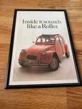 Framed Original Vintage Citroen 2CV Magazine Advert.