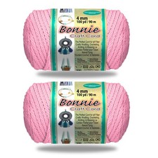 Pepperell Bonnie Braid Macrame Cord  4mm x 100yd  Value 2-Pack  Twisted Po...