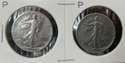 1942 P And 1943 P Walking Liberty Half Dollar 90% Silver Set Of 2