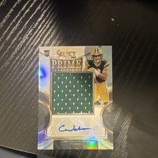 Panini 2022 Select Christian Watson Jumbo Rookie Sig Swatches Auto Mem /99