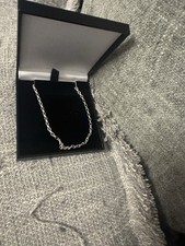 Women Oval Sliver 925 Belcher 20inch Necklace In Box Brand New