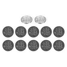 12Pcs Metal Shank Buttons, 22mm / 0.87" Retro Round Weave Buttons, Silver Black