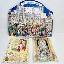 Vintage Advent Calendar Lot of 3 World Book Old Rothenburg German Market Scene