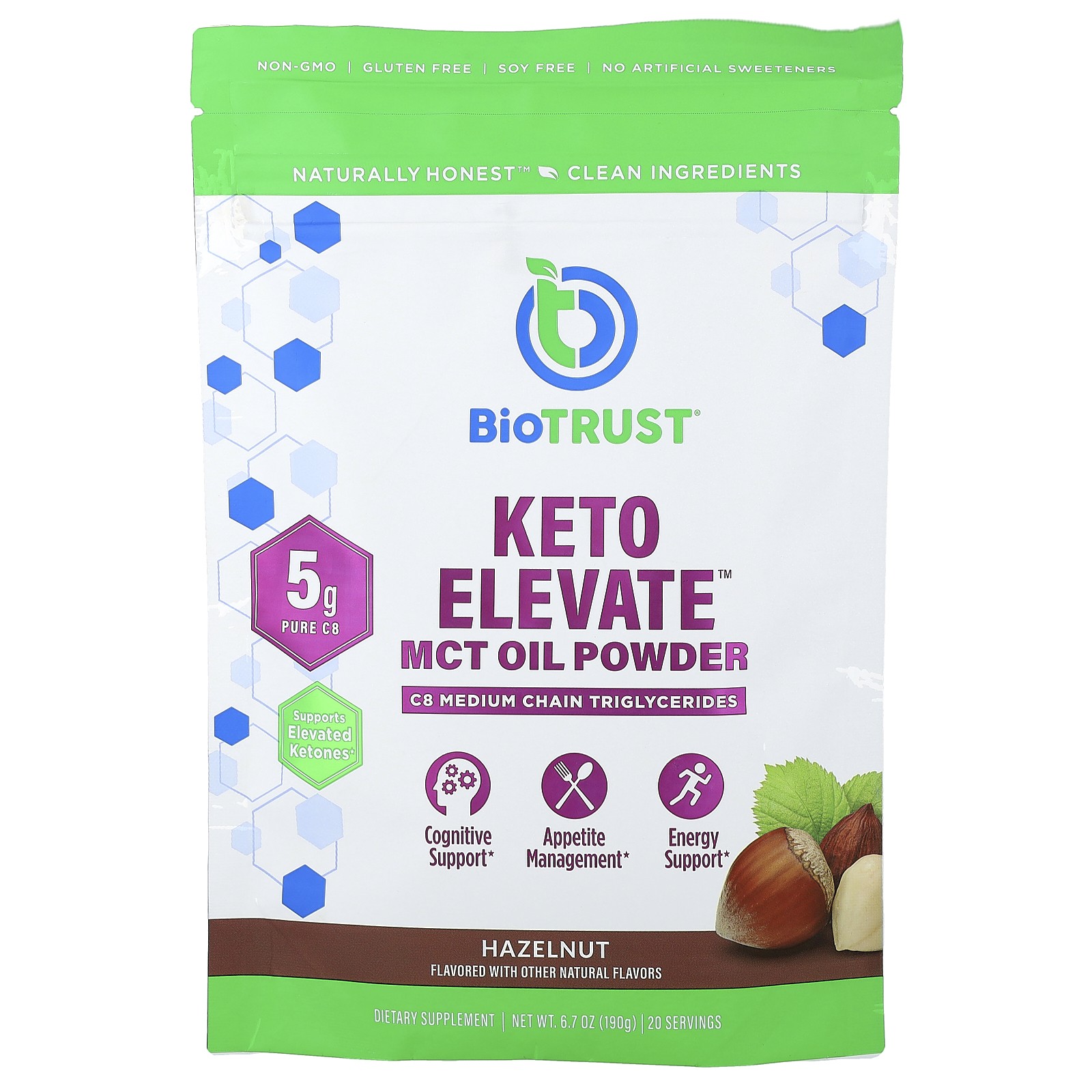 Keto Elevate растительное масло MCT в порошке фундук 67 унции 190 г 7490₽
