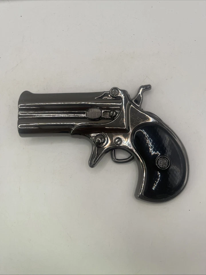 Pistola de pólvora negra Derringer Flintlock Western años 70 hebilla de cinturón vintage Foto 3 de 3