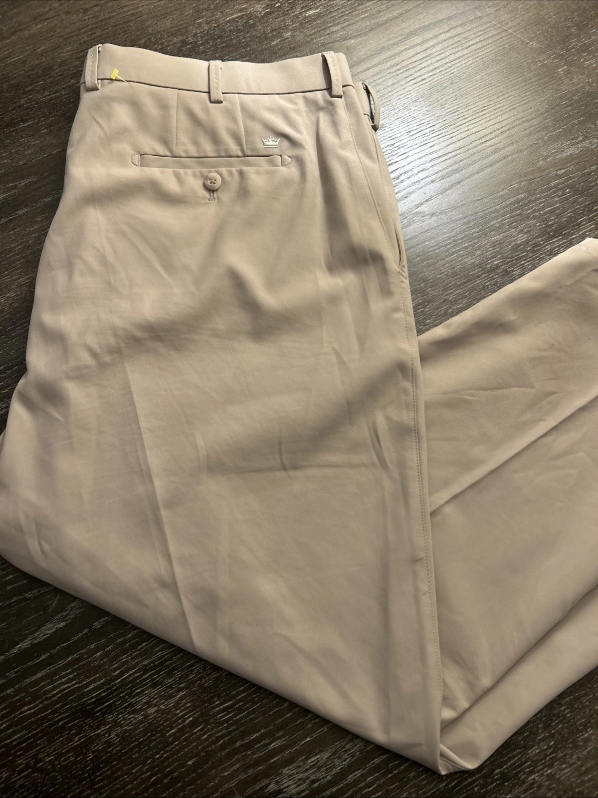 Peter Millar Crown Sport Wicking Pants Mens 40x28 Tan Cotton Performance Chino