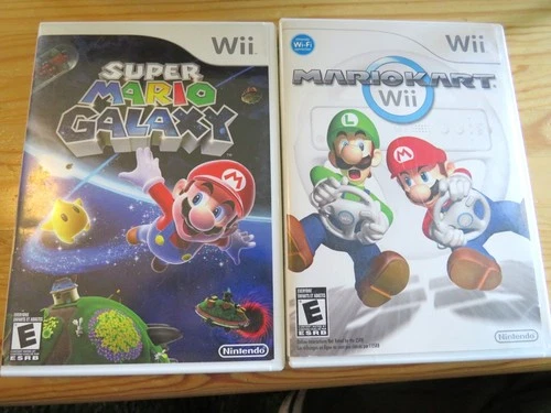 Super Mario Galaxy & Mario Kart - Nintendo Wii - CIB Complete With Manual