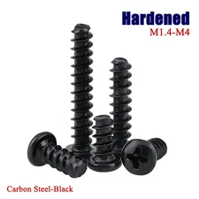 M1.4-M3.5 Galvanised Phillips Pan Head Self Tapping Screws Hardened Flat Tail