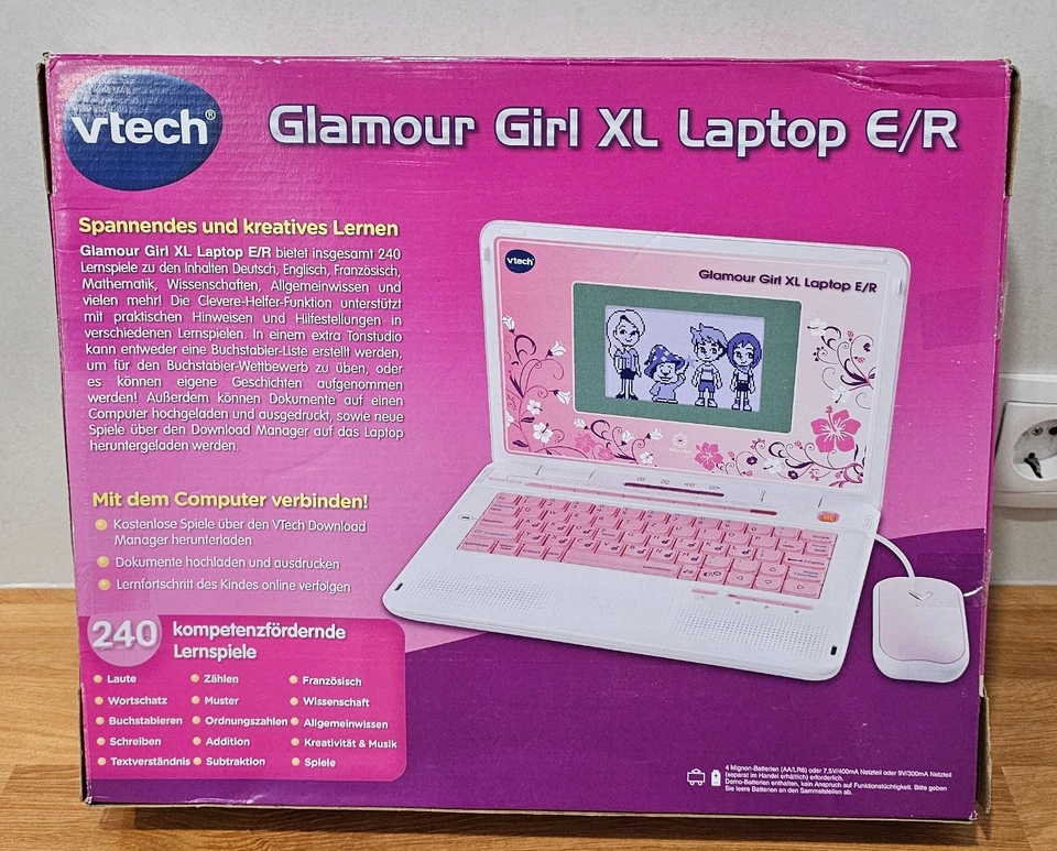 Vtech Glamour Girl XL Laptop E/R - Lerncomputer mit 240 Lernspielen zum Lernen - Bild 4 von 4