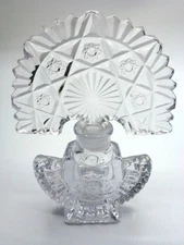 american  Brilliant Cut glass  Perfume Cologne Bottle Dresser Decanter 6 1/2 "