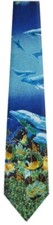 Men's Blue Green Silver Dolphins Novelty Necktie Animal Ocean