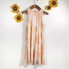 Calvin Klein Coral Peach White Sleeveless Dress Size 6 Small Women’s