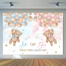 7x5FT Bearly Wait Teddy Bear Gender Baby Shower Photo Background Backdrop Vinyl