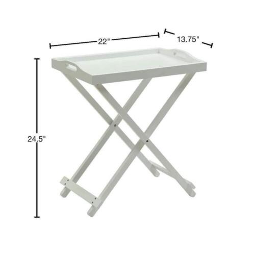 Convenience Concepts End Table 22" Rectangle Wood Folding Tray White - Picture 3 of 4