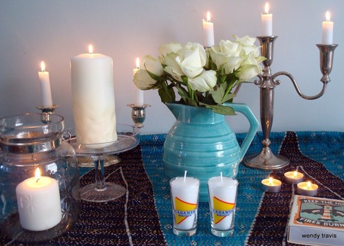 2 HAND POURED UNSCENTED CANDLES IN CASANIS LE PASTIS SHOT GLASSES - Picture 4 of 5