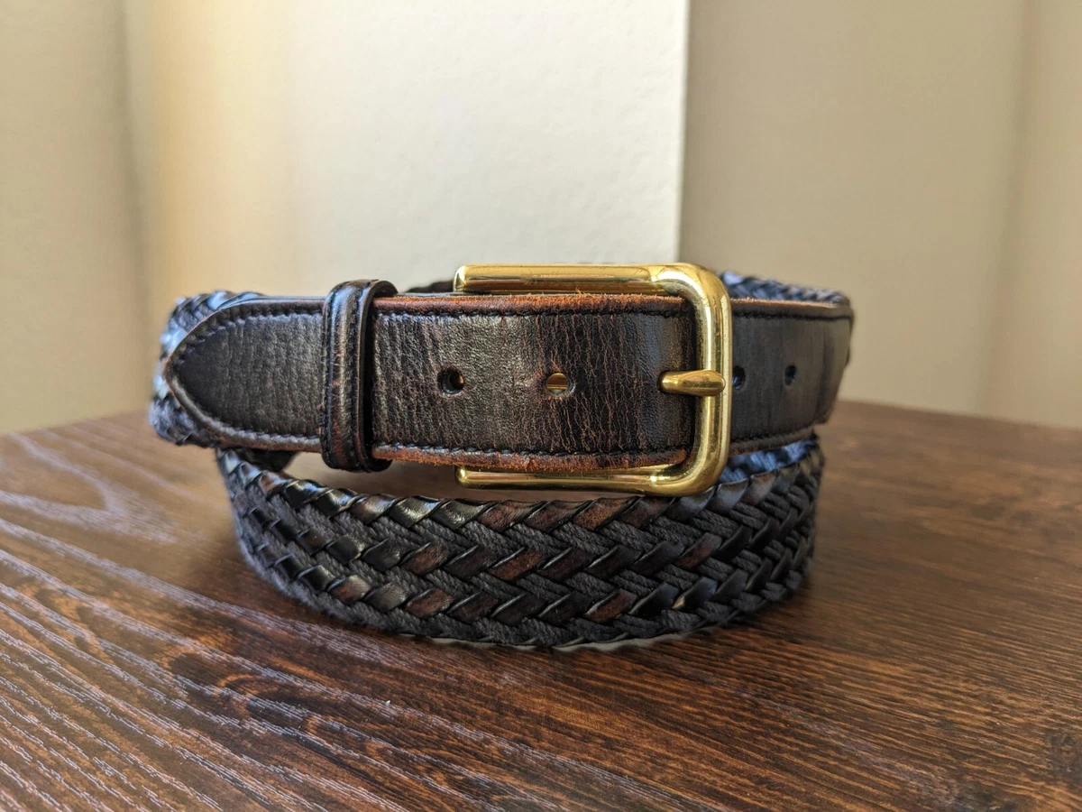 VTG Trafalgar Men s 36 Black Leather Braided Black cord Casual