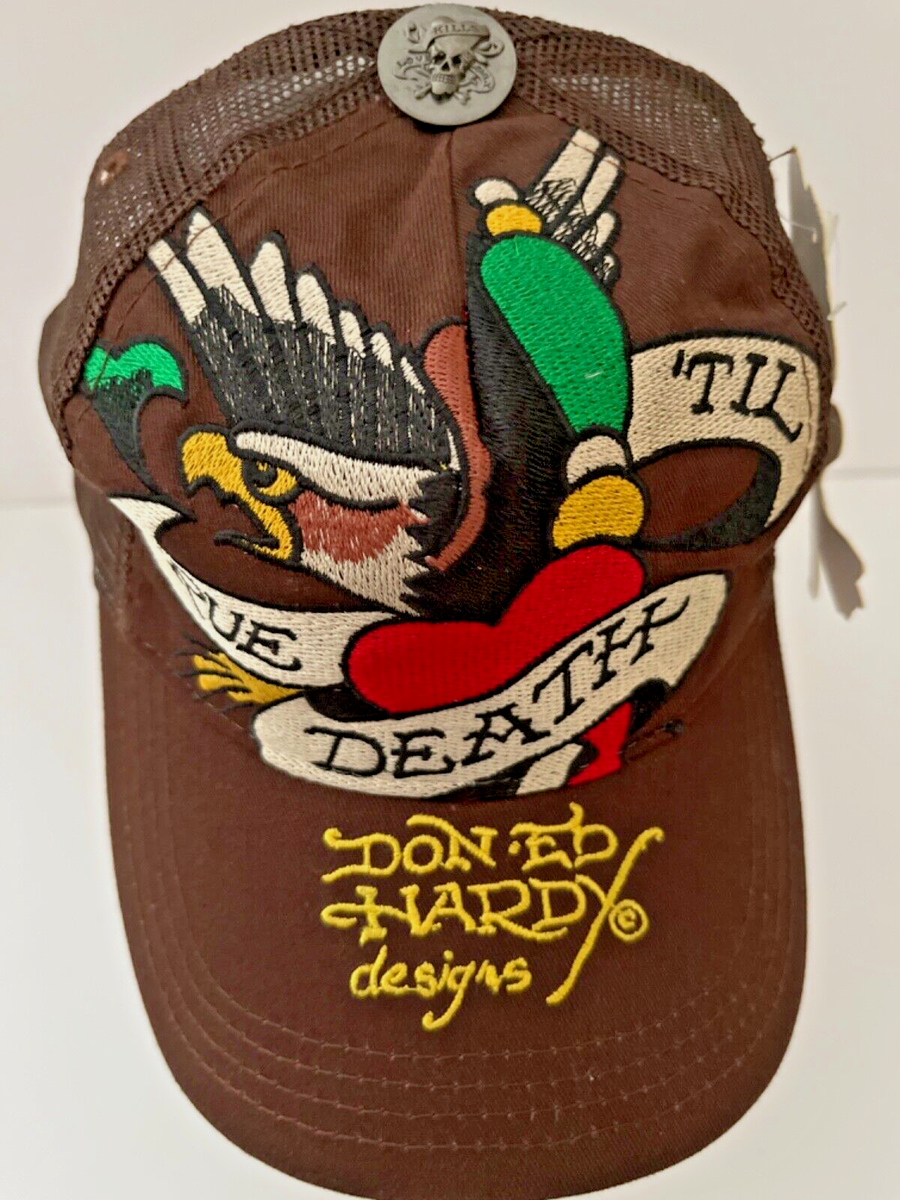Don Hardy Designs Embroidered True Till Death Trucker  display picture 1