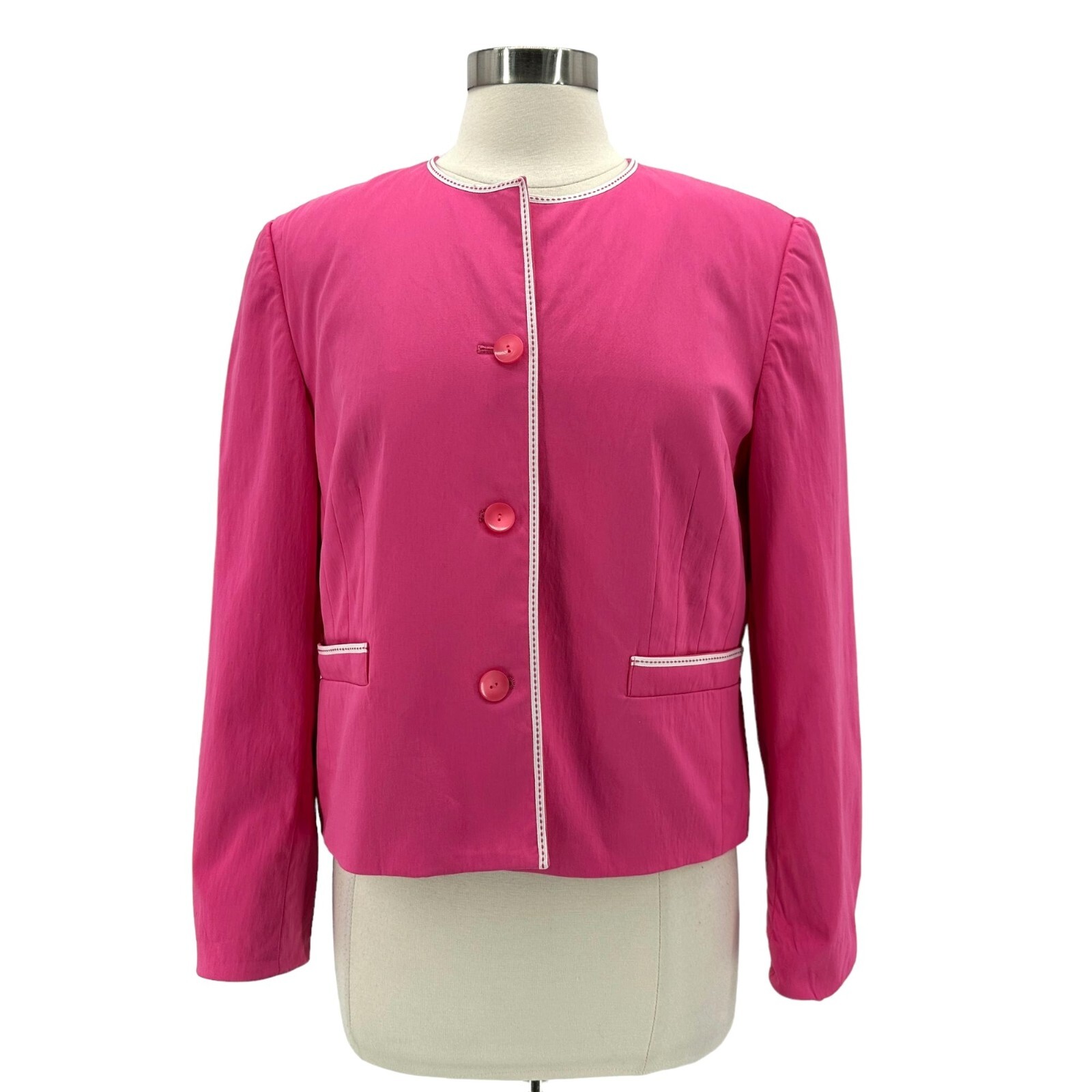 Pendleton Pink Button Long Sleeve Jacket Womens 12 - image 1