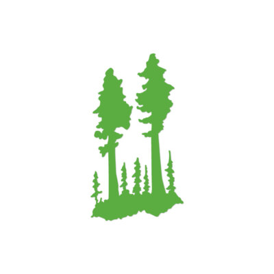 Pine Trees Art Drawing - Decal Sticker - Multiple Color & Sizes - ebn529