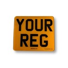 Vespa Lambretta Motorcycle Scooter 7.5x6.5 inch Numberplate - Yellow And Black