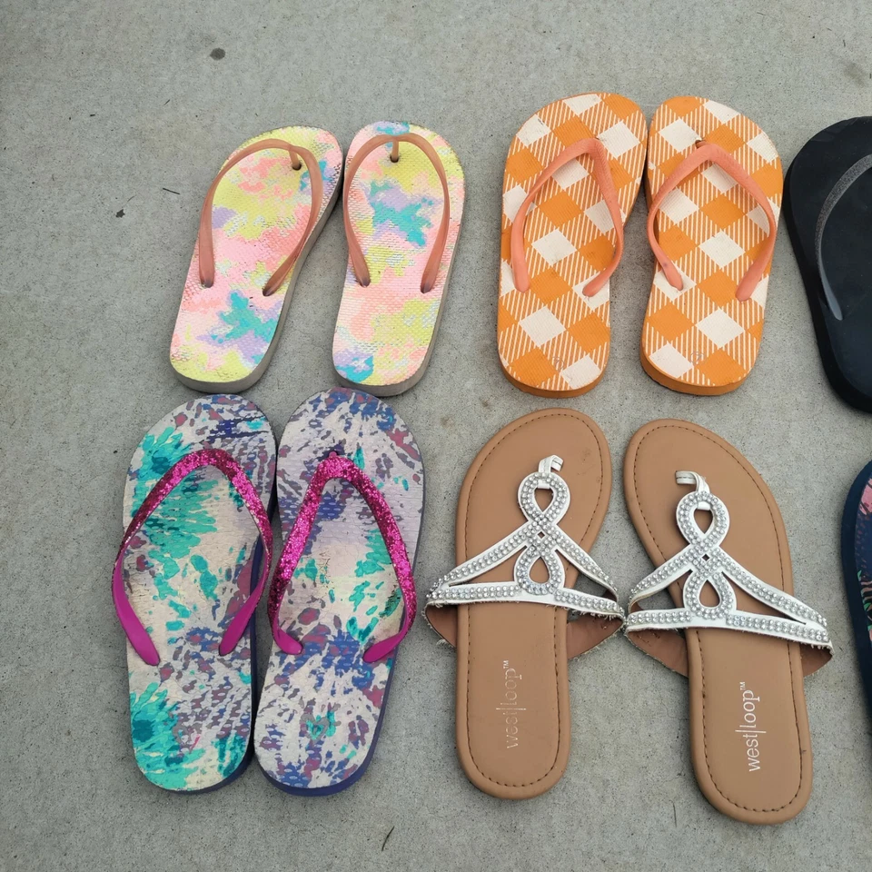 Chanclas. Lote de 8 pares. Talla 5-8. Niño grande o adulto. Par Aerosoft incluido Foto 2 de 3