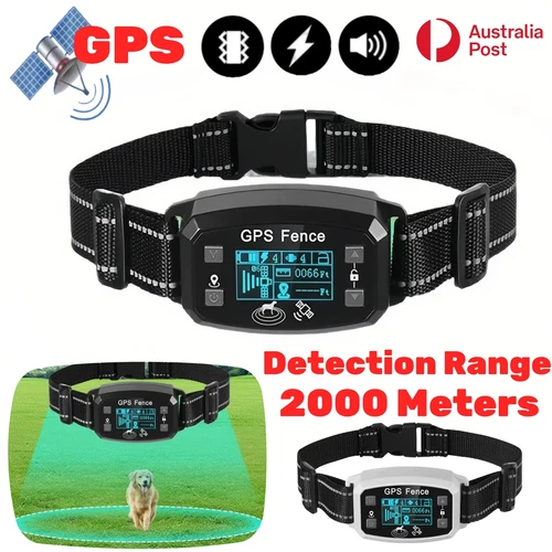 Electric GPS Dog Fence System Wireless Training Collar Pet Containment Outdoor