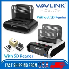 2.5" 3.5" External Hard Drive Enclosure Dual Bay Docking Station USB 3.0 to SATA