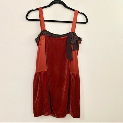 burnt orange silk dress