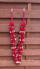 Indian Bollywood (asian) artificial wedding garlands Maroon and gold ivory