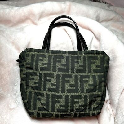 FENDI Vintage FF Logo Zucca Purse Bag satchel clutch mini bag
