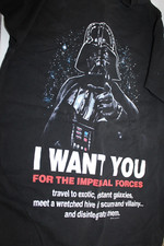 Vintage 90's Star Wars Darth Vader 1996 I Want You T-Shirt Size L Single Stitch