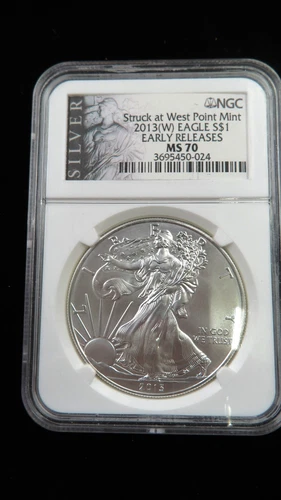 2013-W American Silver Eagle ASE $1 NGC MS 70 Early Releases Lot#2266