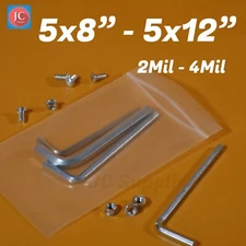 5x8" 5x12" Clear Plastic Zip Lock Bags HEAVY-DUTY Reclosable 2 4Mil Seal Baggies