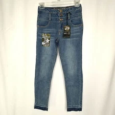 Vigoss Girls Ankle Skinny Jeans Size 10 Raw Hem High Waist The Austin Medium Was
