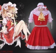Touhou Project Flandre Scarlet Halloween Cosplay Costume Dress Hat Suit Unisex