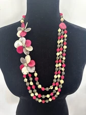 Tagua Nut And Acai Seed Statement Necklace