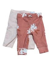 Carter's Baby Girls 2-Pack Pull-On Floral Ruffle Leggings Pants Pink Size 3M NWT