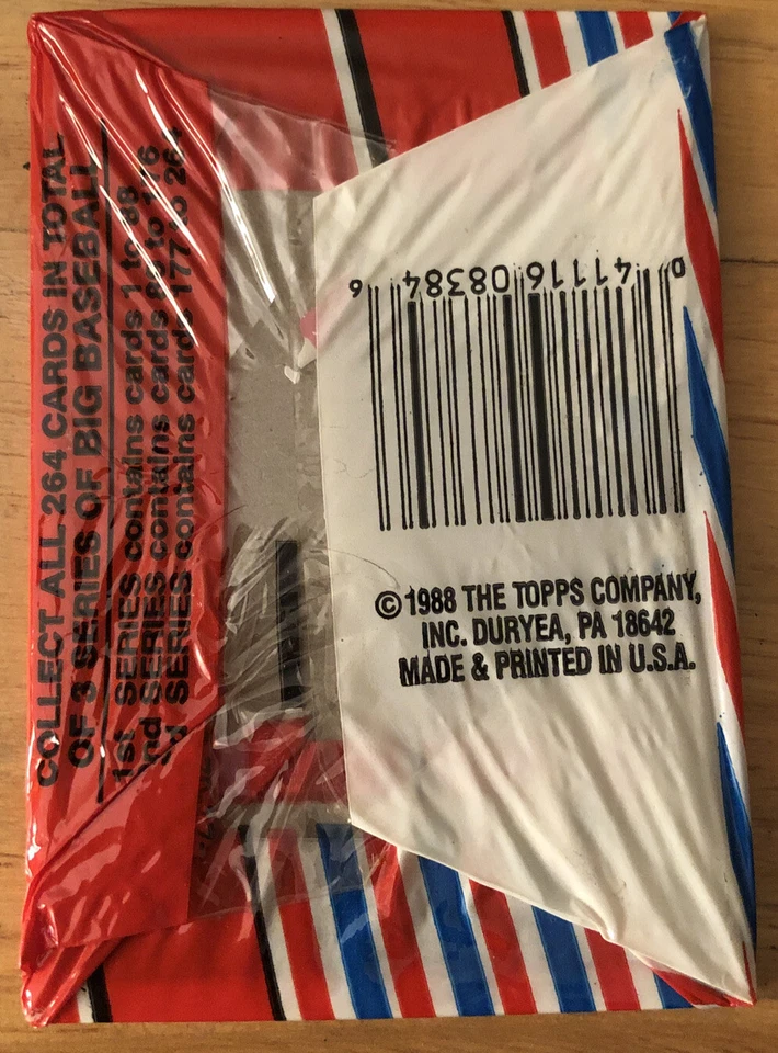 Topps Big 2nd Series Pack 1988 Rafael Belliard Pirates mostrando las esquinas rasgadas superiores Foto 2 de 2