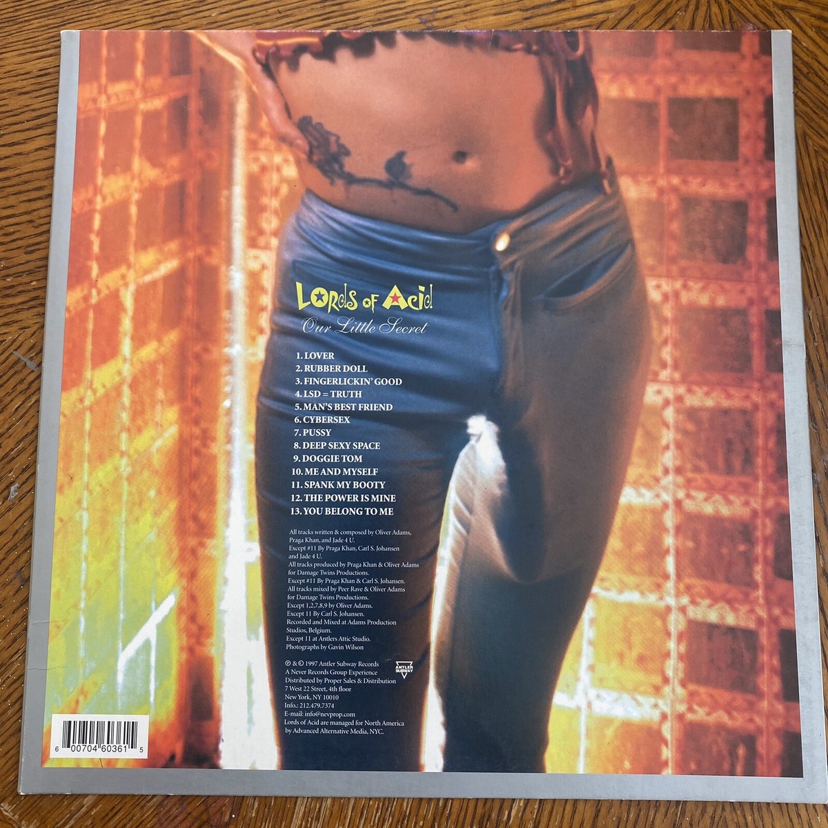 LORDS OF ACID - Our Little Secret Vinyl LP Cover Only NO RECORD