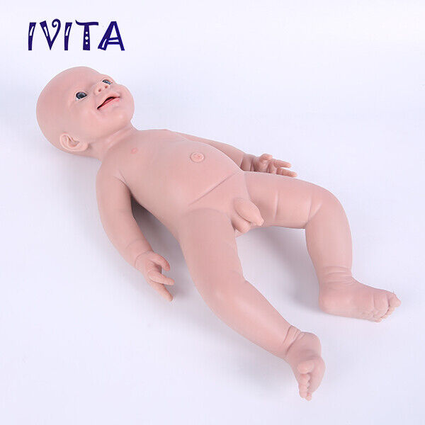 18'' Full Body Silicone Boy Infant Touch Soft Doll Lifelike Pretty Reborn Baby