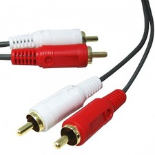 20M 60FT Twin Phono 2RCA Cable Audio Lead GOLD TWO MALE TV,Projector 2 RCA CORD