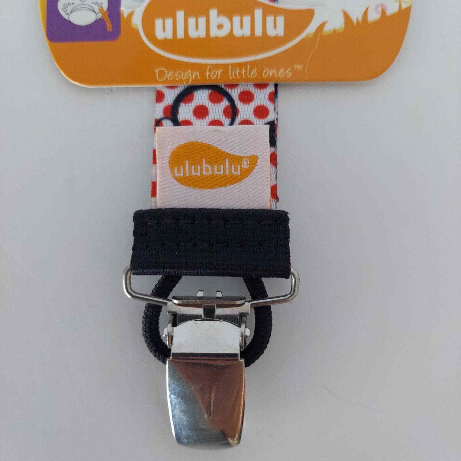Ulubulu Universal Pacifier Clip Red Polka Dot Mustache/Glasses Binky