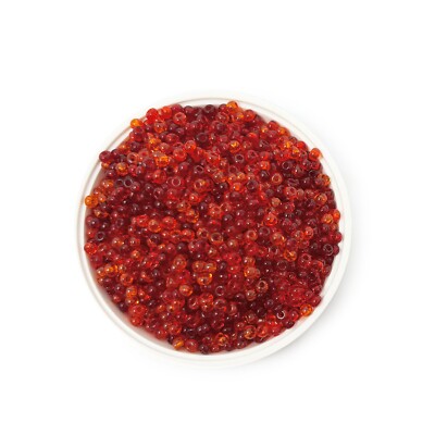 Preciosa 10/0 Tschechische kleine Glasperlen Rocailles transparent ROT Mix 10g - 500g