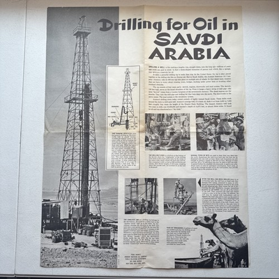 #ad Aramco Arabian American Oil Co. Drilling For Oil In Saudi Arabia Poster 1968 $51.99