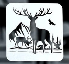 Stag scene stencil (15x15cm)