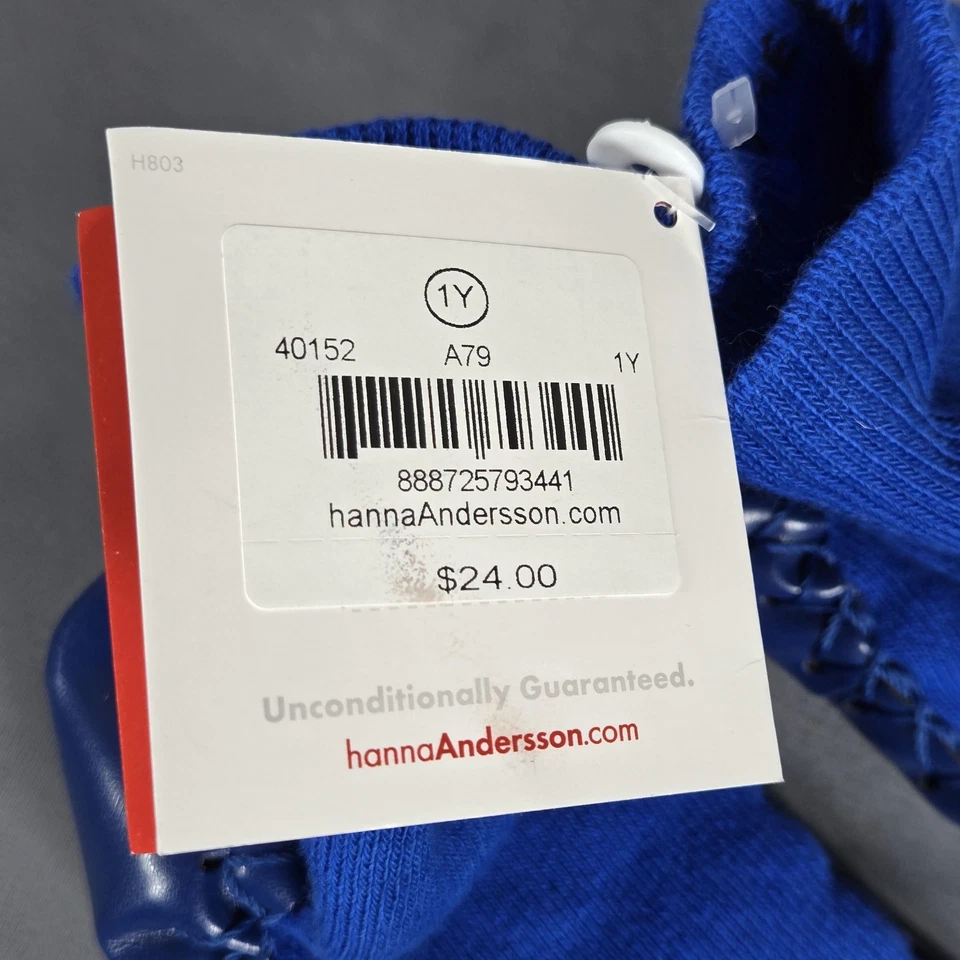 Zapatillas de mocasín Hanna Andersson 1 año-3 años azul antideslizante suela de cuero nuevas con etiquetas niños Foto 4 de 4